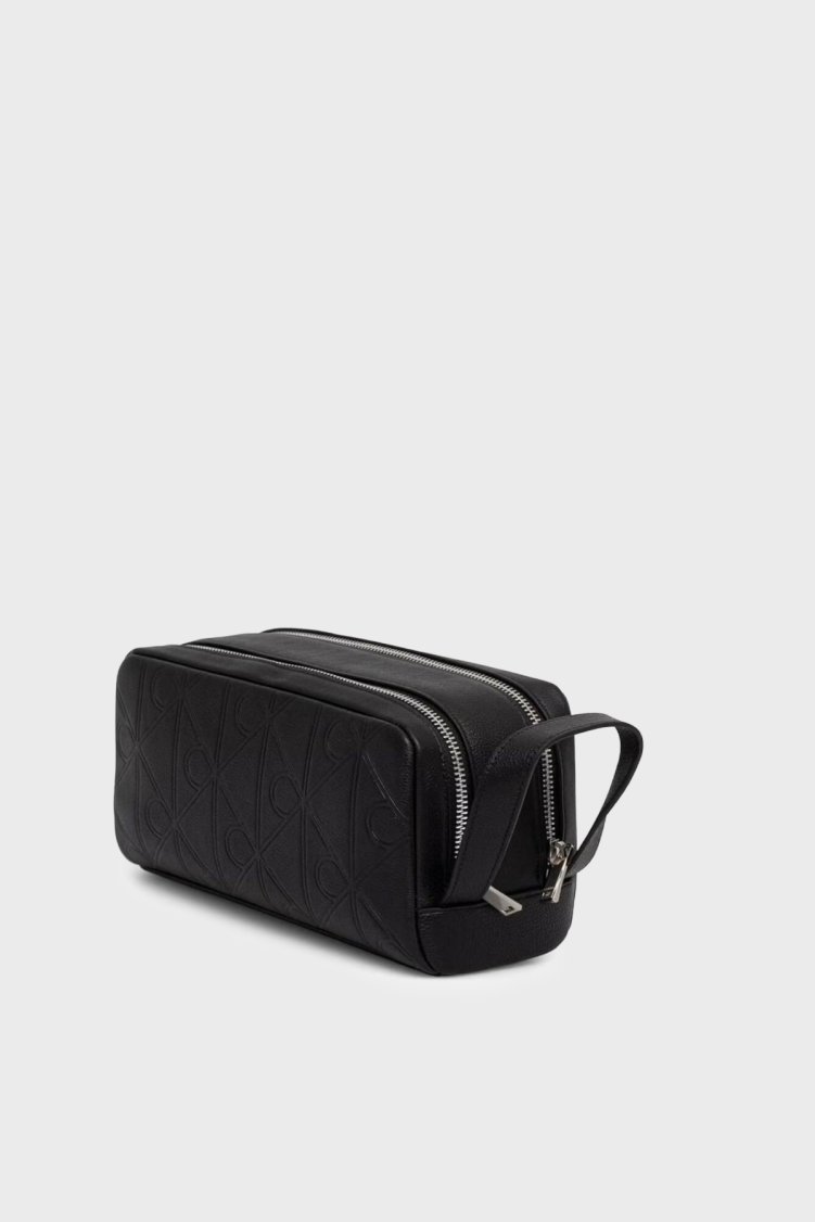 Calvin Klein Logolu Tek Saplı LV04D1219GUB1 Erkek Traş Çantası LV04D1219G UB1 SİYAH - Calvin Klein (1)