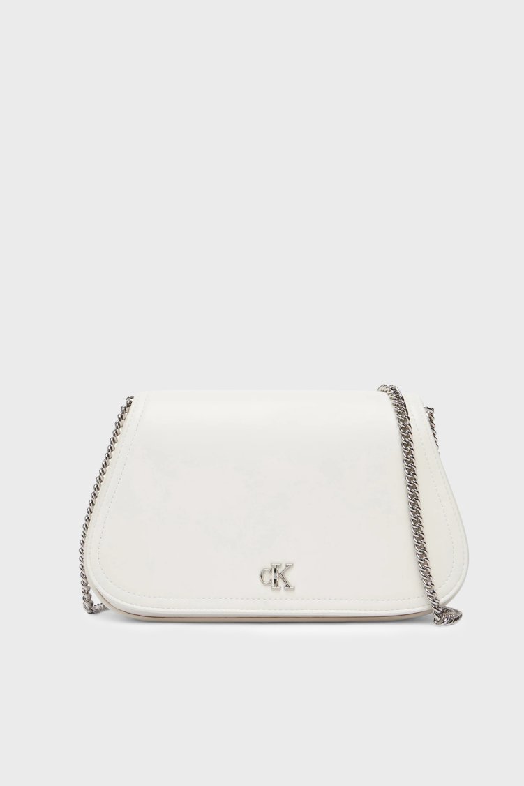 Calvin Klein Logolu Zincir Askılı LV04F1153G4LX Bayan Çanta LV04F1153G 4LX BEYAZ - Calvin Klein