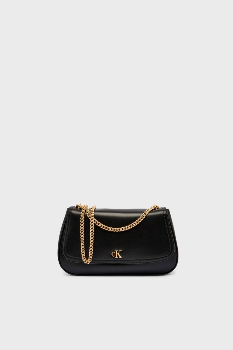 Calvin Klein Logolu Zincir Askılı LV04F3171GYIH Bayan Çanta LV04F3171G YIH SİYAH-GOLD - Calvin Klein