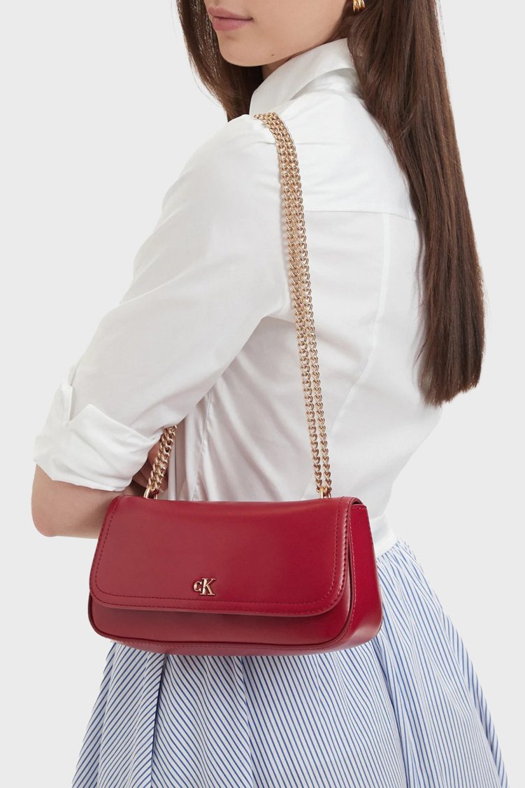 Calvin Klein Logolu Zincir Askılı LV04F3172GXLL Kadın Çanta LV04F3172G XLL BORDO - Calvin Klein (1)