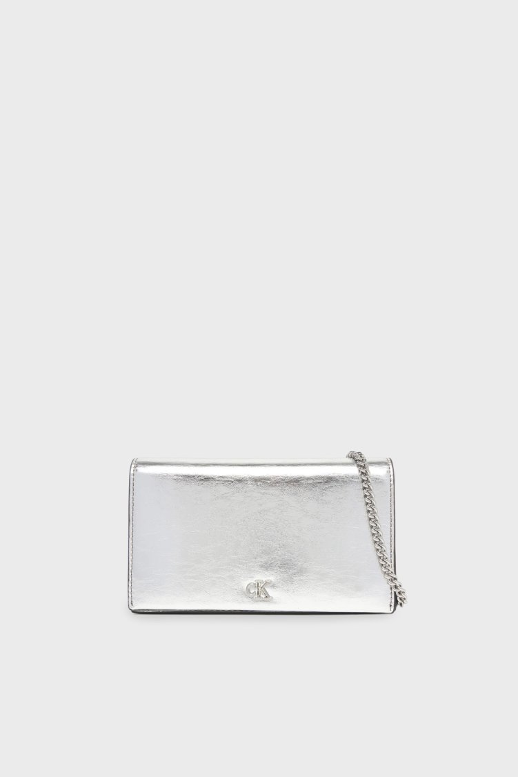 Calvin Klein Logolu Zincir Askılı LV04F3320G3JH Bayan Cüzdan LV04F3320G 3JH GÜMÜŞ - Calvin Klein