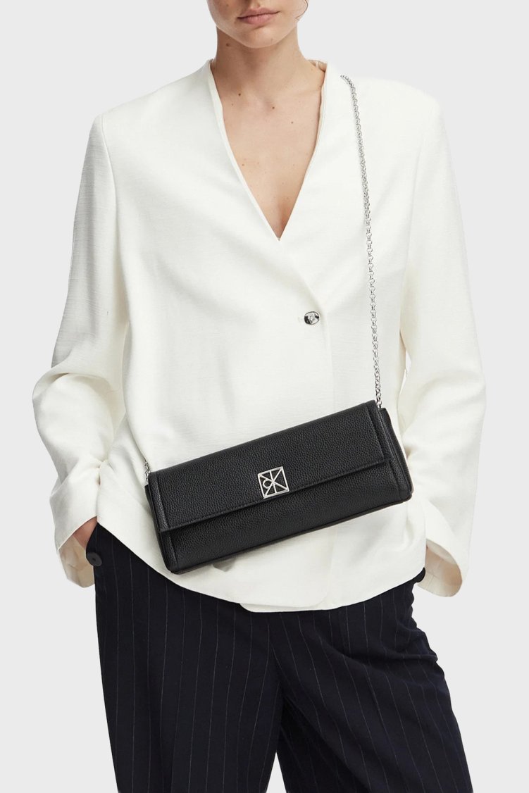 Calvin Klein Logolu Zincir Askılı LV04F3740GUB1 Kadın Çanta LV04F3740G UB1 SİYAH - Calvin Klein (1)