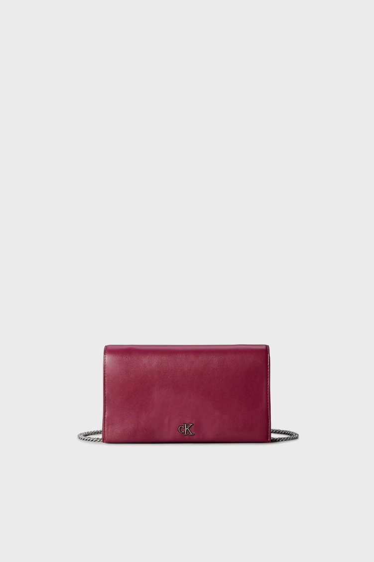 Calvin Klein Logolu Zincir Askılı Portföy LV04F3319GZ1K Bayan Cüzdan LV04F3319G Z1K BORDO - Calvin Klein