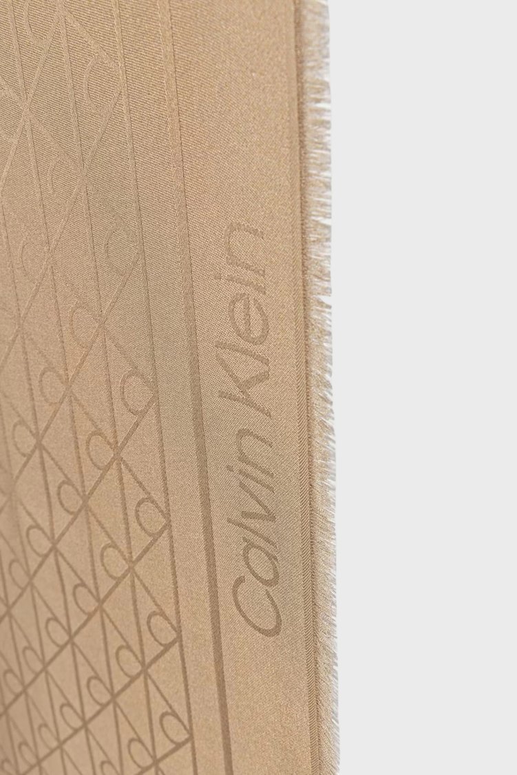 Calvin Klein Modal Logolu 70 x 70 cm LV04F9027GPBE Kadın Şal LV04F9027G PBE BEJ - Calvin Klein (1)