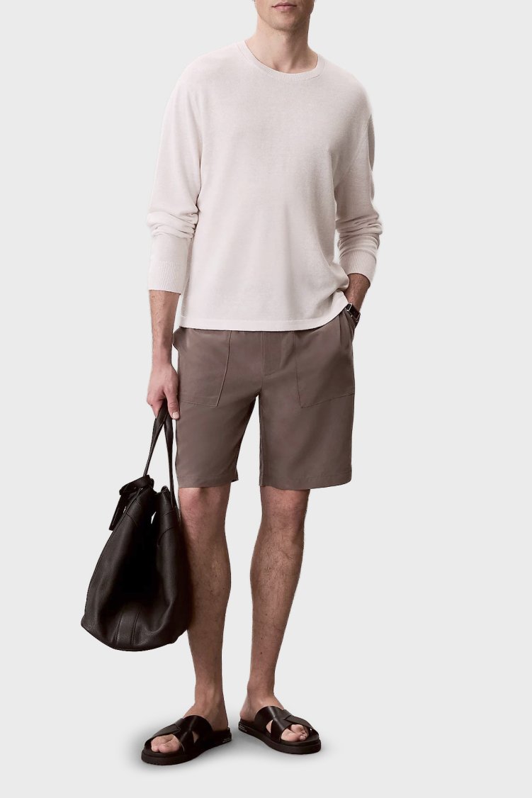 Calvin Klein Modal Relaxed Fit Cep Detaylı LV04LF614G9O9 Erkek Şort LV04LF614G 9O9 KAHVE - Calvin Klein (1)