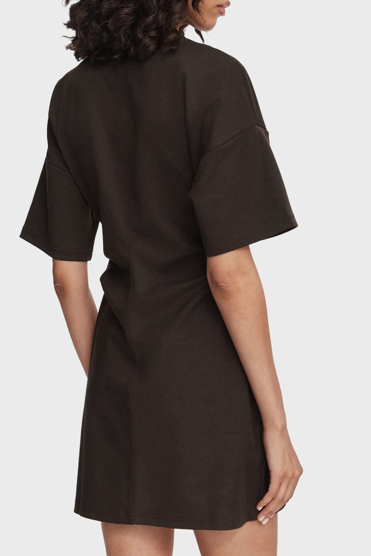 Calvin Klein Oversize Belden Büzgülü Mini LV047G251GTO2 Kadın Elbise LV047G251G TO2 Kahve - Calvin Klein (1)