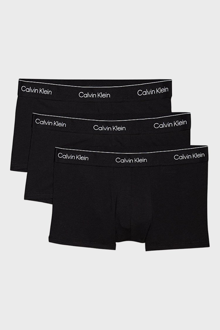 Calvin Klein Pamuklu Logolu 3 Pack LV00NB4389TM6 Erkek Boxer LV00NB4389 TM6 SİYAH - Calvin Klein