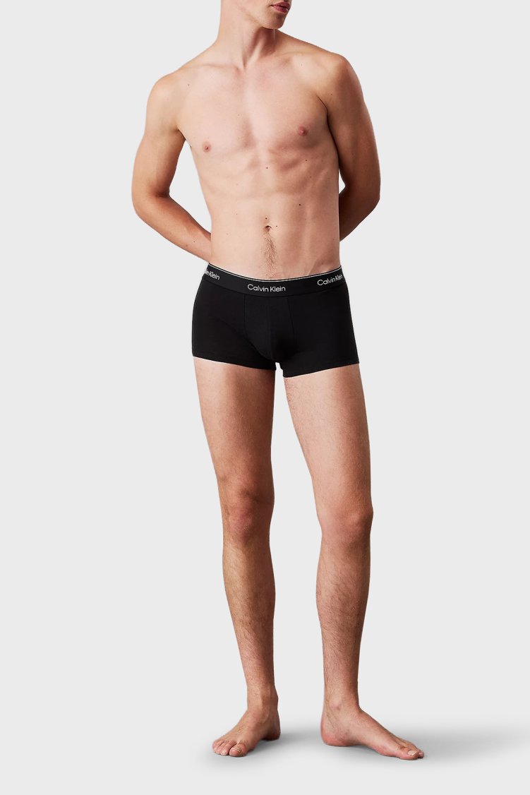 Calvin Klein Pamuklu Logolu 3 Pack LV00NB4389W8O Erkek Boxer LV00NB4389 W8O Siyah-buz mavi-mavi - Calvin Klein (1)