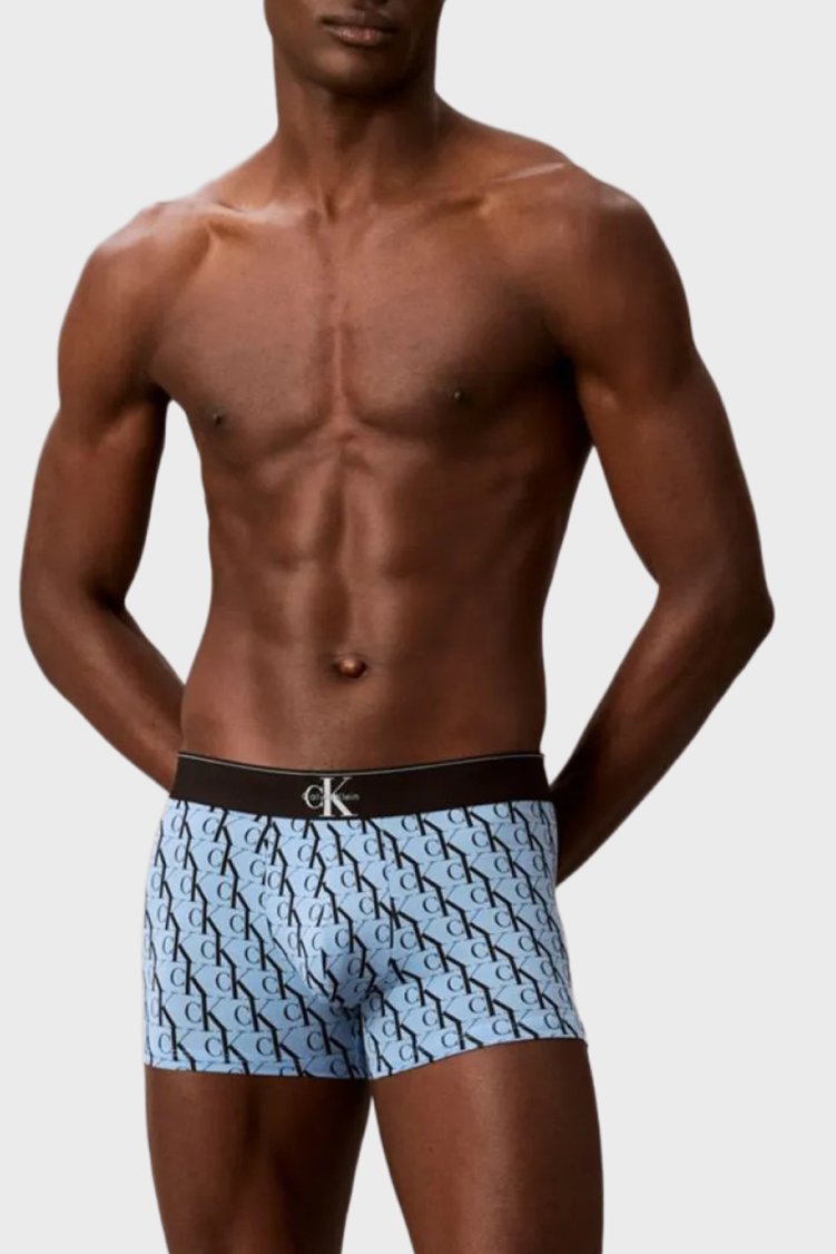 Calvin Klein Pamuklu Logolu 3 Pack LV00NB447253Q Erkek Boxer LV00NB4472 53Q Siyah-Beyaz-Mavi - Calvin Klein (1)