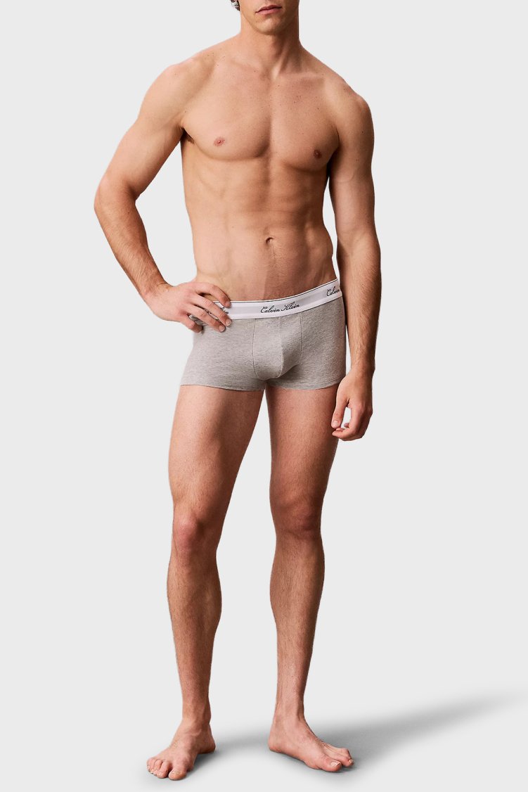 Calvin Klein Pamuklu Logolu 3 Pack LV00NB46074KJ Erkek Boxer LV00NB4607 4KJ Siyah-gri-lacivert - Calvin Klein (1)