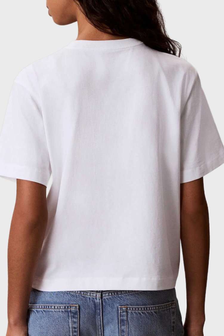 Calvin Klein Pamuklu Logolu Bisiklet Yaka LV047G826GYAF Kadın T Shirt LV047G826G YAF BEYAZ - Calvin Klein (1)