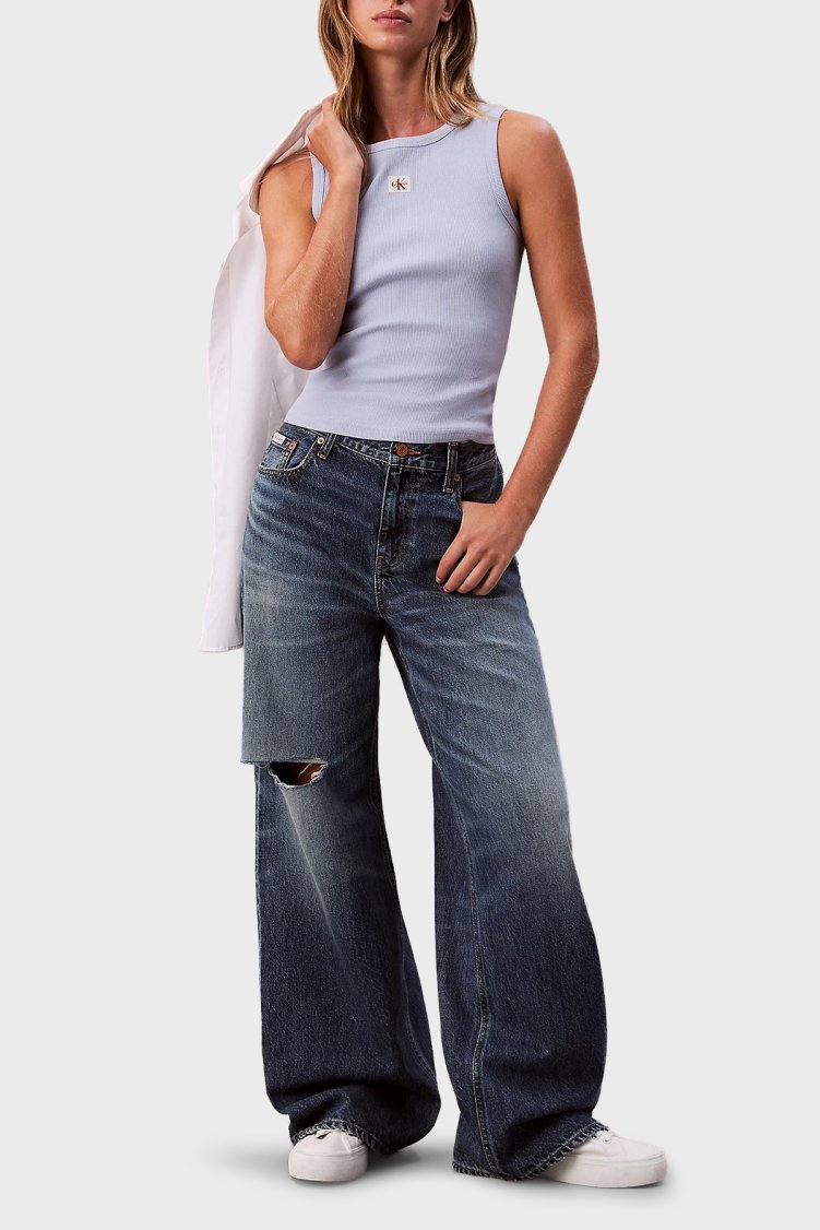 Calvin Klein Pamuklu Regular Fit Bisiklet Yaka Logolu LV047C201GTKF Bayan Top LV047C201G TKF LİLA - Calvin Klein (1)