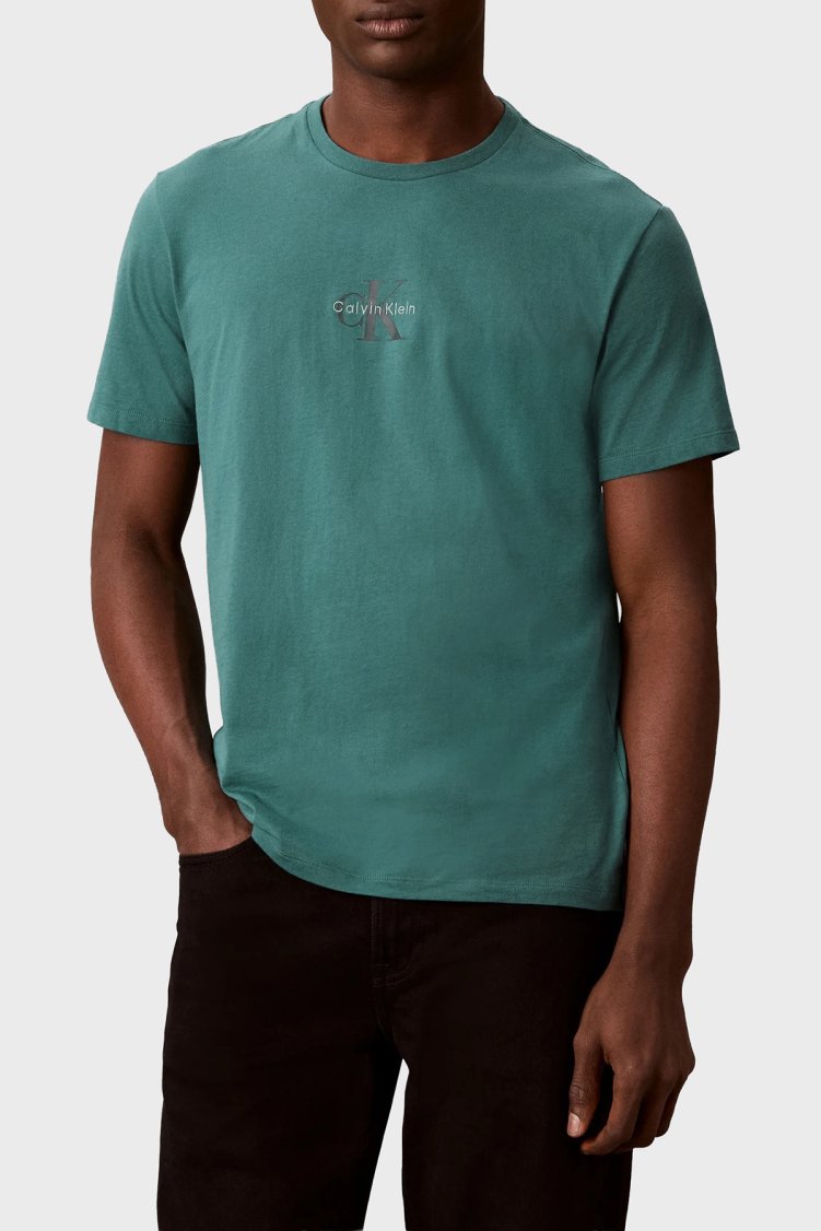 Calvin Klein Pamuklu Regular Fit Bisiklet Yaka LV04RB866G8ZU Erkek T Shirt LV04RB866G 8ZU Petrol - Calvin Klein