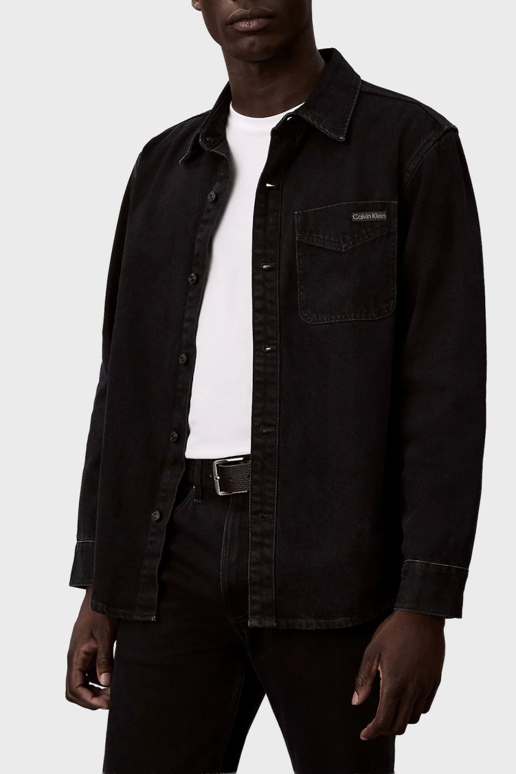 Calvin Klein Pamuklu Regular Fit Cepli Kot LV04RE714GEF7 Erkek Gömlek LV04RE714G EF7 LACİVERT - Calvin Klein