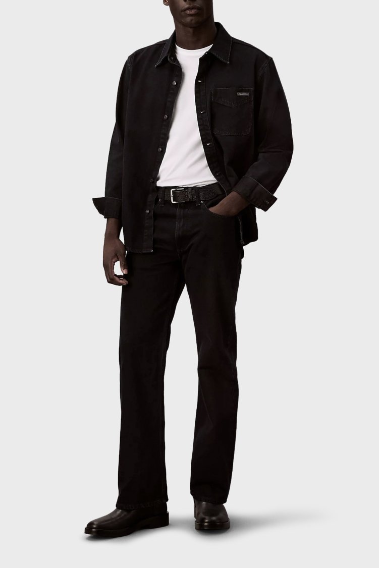 Calvin Klein Pamuklu Regular Fit Cepli Kot LV04RE714GEF7 Erkek Gömlek LV04RE714G EF7 LACİVERT - Calvin Klein (1)