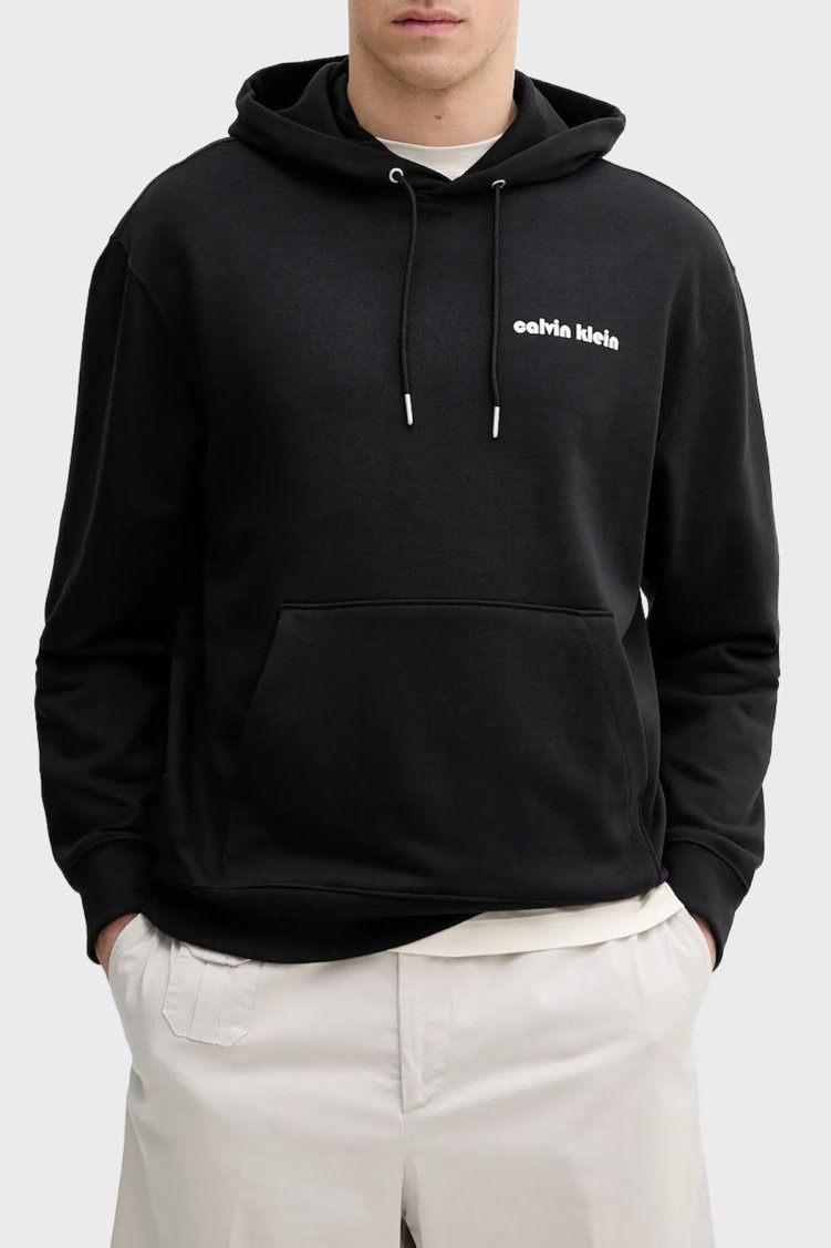 Calvin Klein Pamuklu Regular Fit Kapüşonlu LV04RC293GUB1 Erkek Sweat LV04RC293G UB1 SİYAH - Calvin Klein