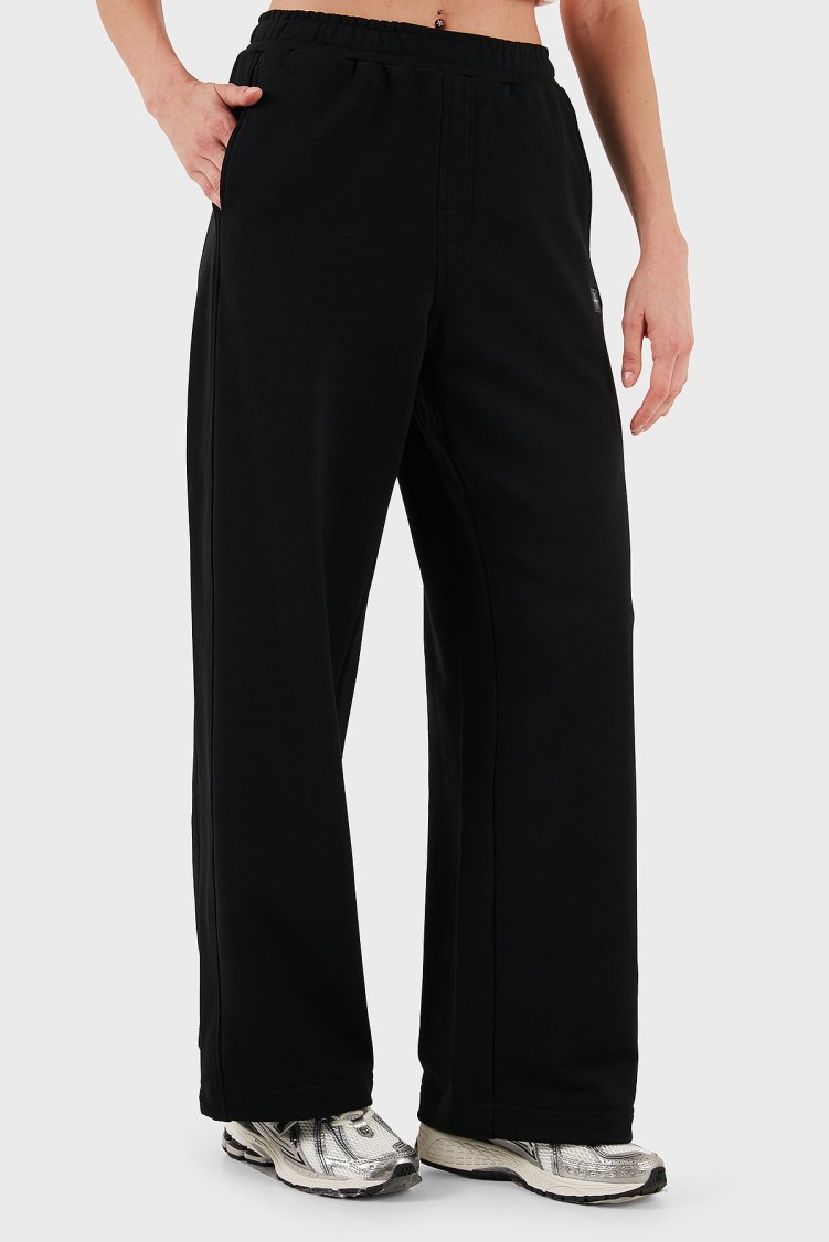Calvin Klein Pamuklu Regular Fit Lastikli Bel Düz Paça LV047C249GUB1 Bayan Pantolon LV047C249G UB1 SİYAH - Calvin Klein