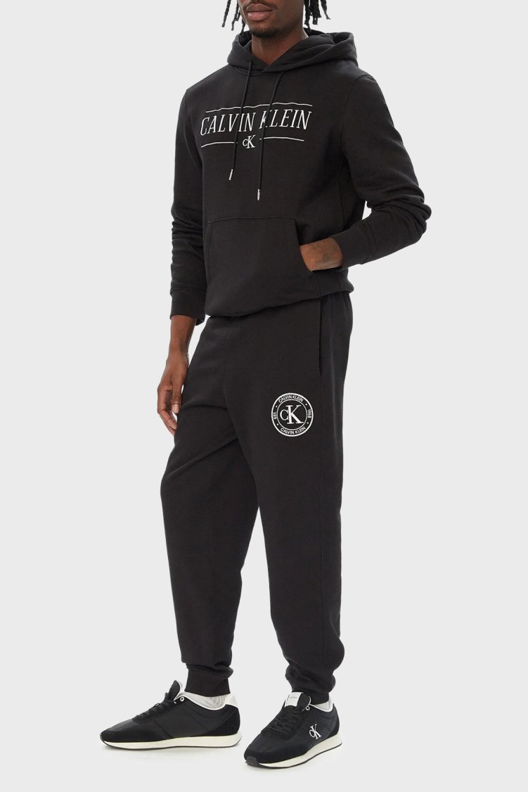 Calvin Klein Pamuklu Regular Fit Lastikli Paça LV04RH240GUB1 Erkek Pantolon LV04RH240G UB1 Siyah - Calvin Klein (1)