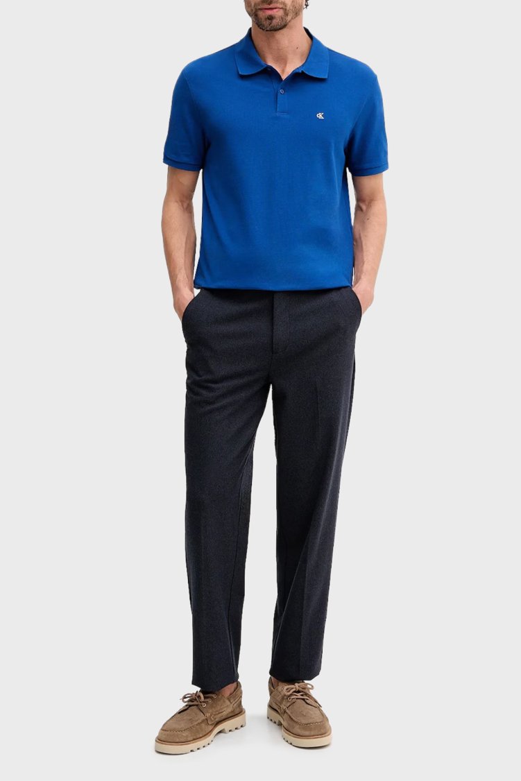 Calvin Klein Pamuklu Regular Fit Logo Nakışlı LV040EM2692IL Erkek Polo LV040EM269 2IL LACİVERT - Calvin Klein (1)