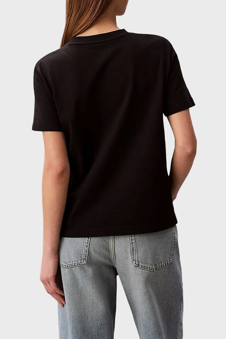 Calvin Klein Pamuklu Regular Fit Logolu Bisiklet Yaka LV047F829GUB1 Kadın T Shirt LV047F829G UB1 SİYAH - Calvin Klein (1)