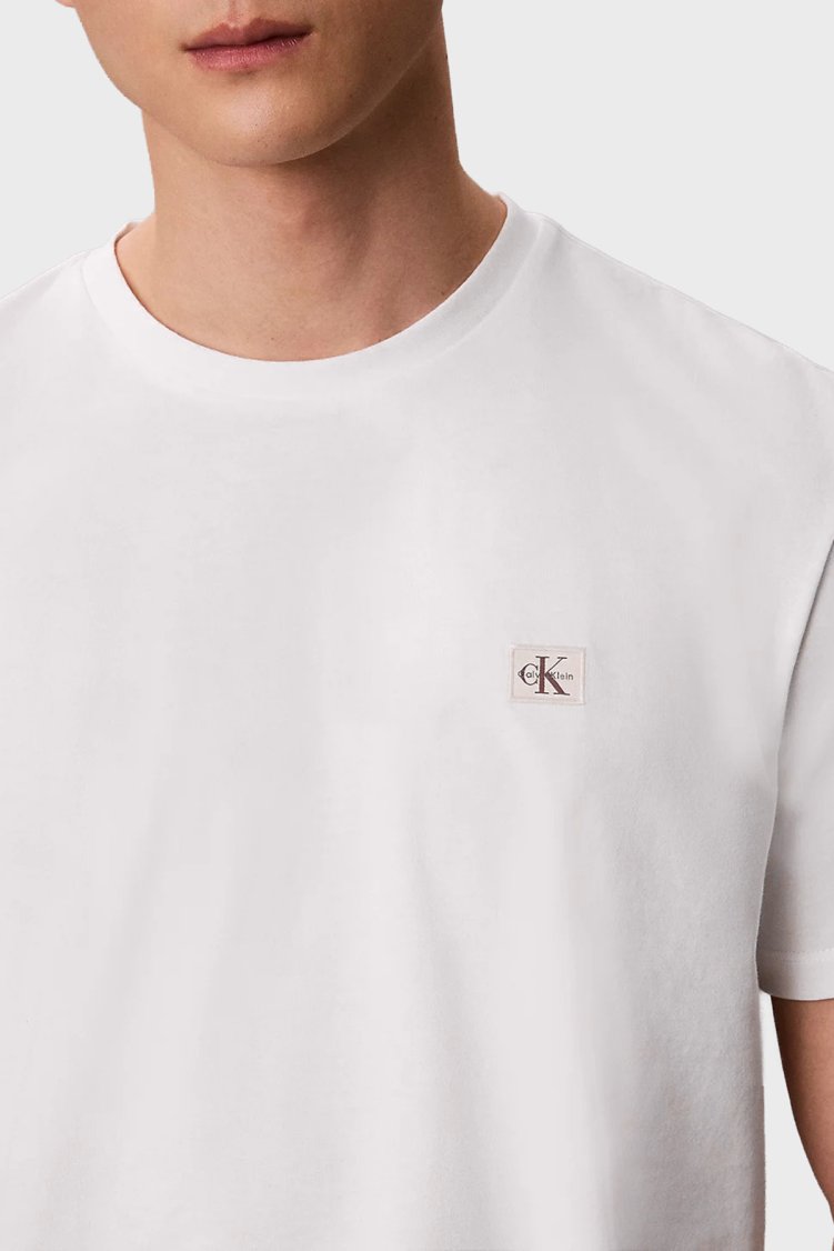 Calvin Klein Pamuklu Regular Fit Logolu Bisiklet Yaka LV04RC272GYAF Erkek T Shirt LV04RC272G YAF BEYAZ - Calvin Klein (1)