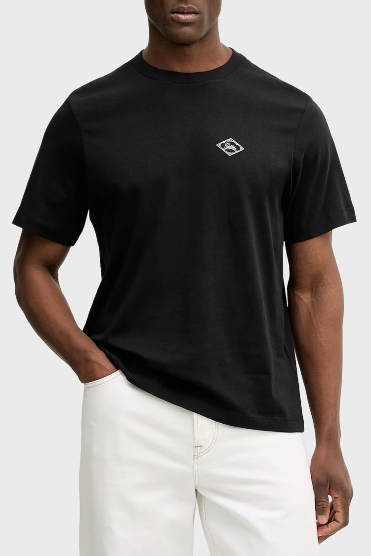 Calvin Klein Pamuklu Regular Fit Logolu Bisiklet Yaka LV04RE802GUB1 Erkek T Shirt LV04RE802G UB1 Siyah - Calvin Klein