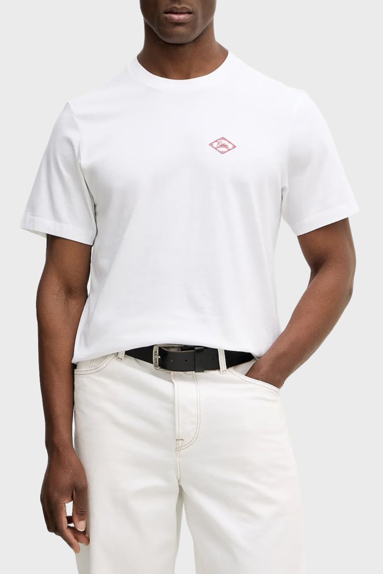 Calvin Klein Pamuklu Regular Fit Logolu Bisiklet Yaka LV04RE802GYAA Erkek T Shirt LV04RE802G YAA Beyaz - Calvin Klein