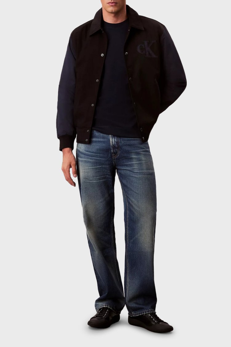 Calvin Klein Pamuklu Regular Fit Logolu Bomber LV04RD400GUB1 Erkek Ceket LV04RD400G UB1 SİYAH - Calvin Klein (1)