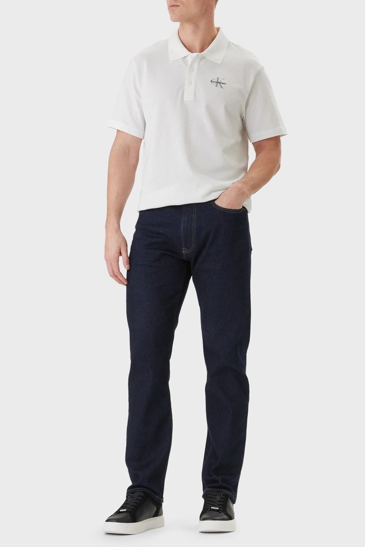 Calvin Klein Pamuklu Regular Fit Logolu Düğmeli LV04RF209GYAF Erkek Polo LV04RF209G YAF BEYAZ - Calvin Klein (1)