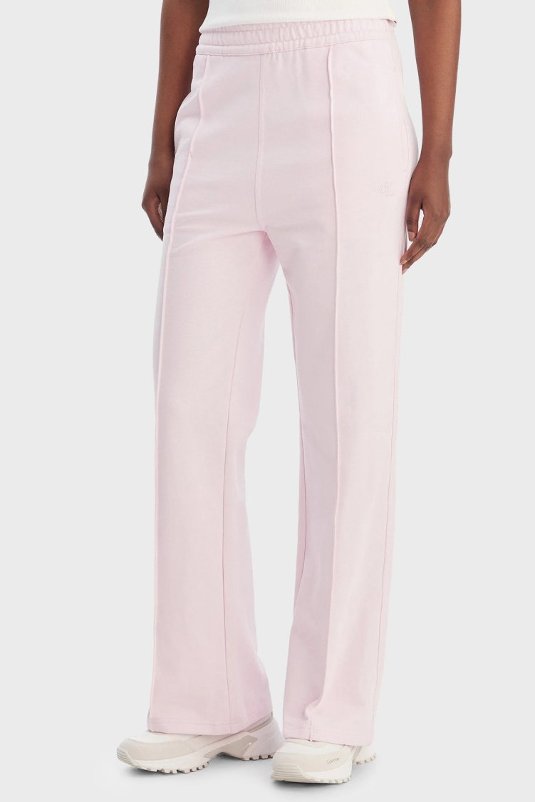 Calvin Klein Pamuklu Regular Fit Normal Bel Düz Paça Çimalı LV047B240GTN9 Bayan Pantolon LV047B240G TN9 PEMBE - Calvin Klein