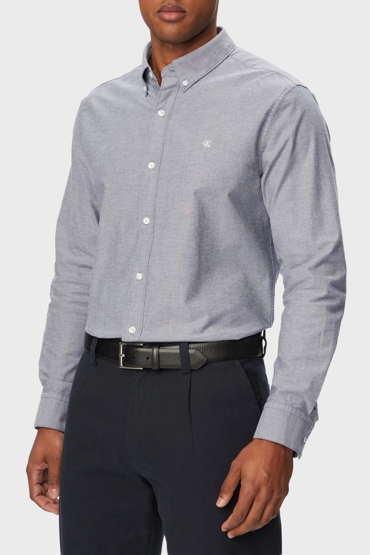 Calvin Klein Pamuklu Regular Fit Uzun Kollu LV140EM125CEF Erkek Gömlek LV140EM125 CEF LACİVERT - Calvin Klein