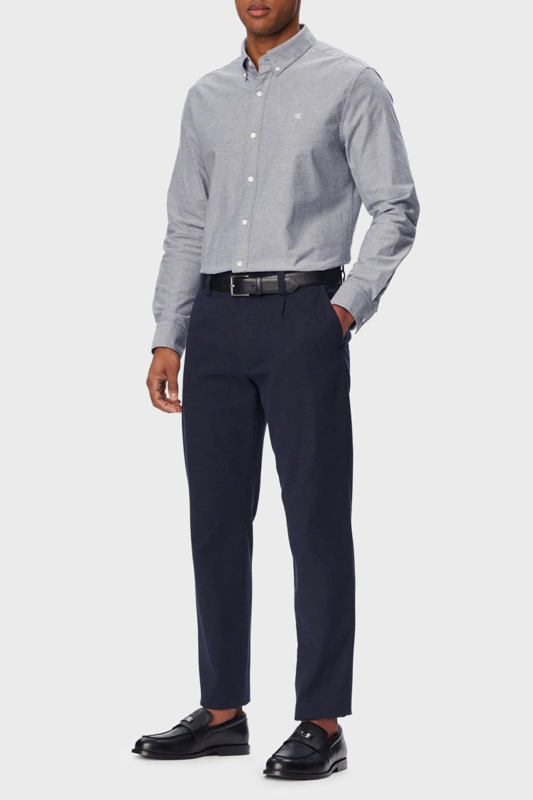 Calvin Klein Pamuklu Regular Fit Uzun Kollu LV140EM125CEF Erkek Gömlek LV140EM125 CEF LACİVERT - Calvin Klein (1)