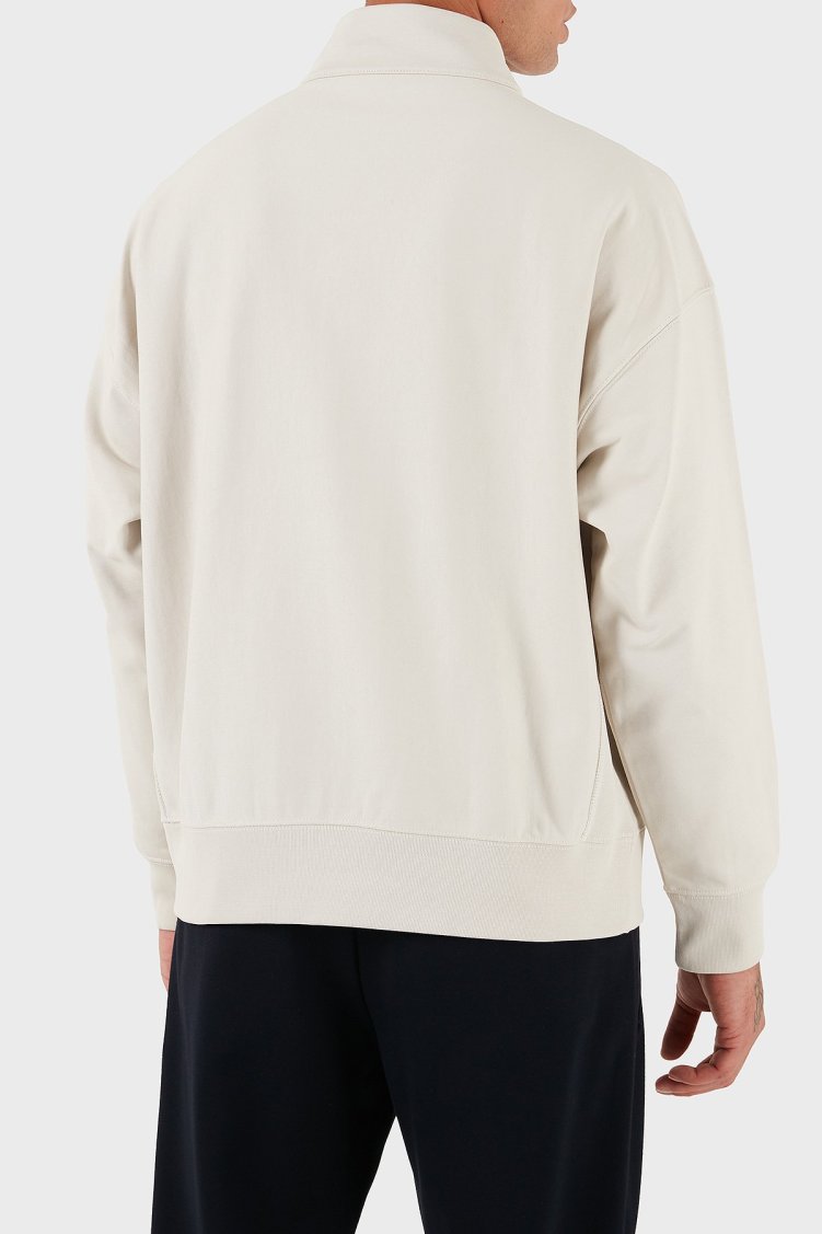 Calvin Klein Pamuklu Regular Fit Yarım Fermuarlı Dik Yaka LV04RD236G67U Erkek Sweat LV04RD236G 67U BEYAZ - Calvin Klein (1)