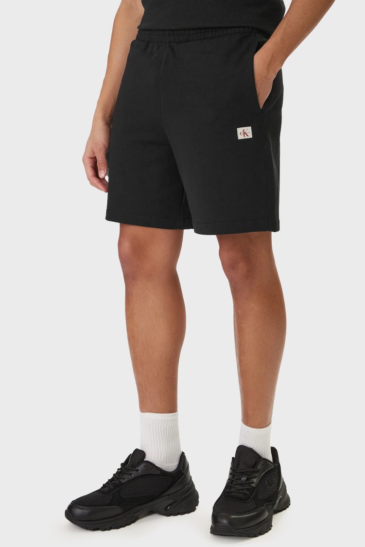 Calvin Klein Pamuklu Relaxed Fit Logolu Normal Bel LV04RF282GUB1 Erkek Short LV04RF282G UB1 SİYAH - Calvin Klein