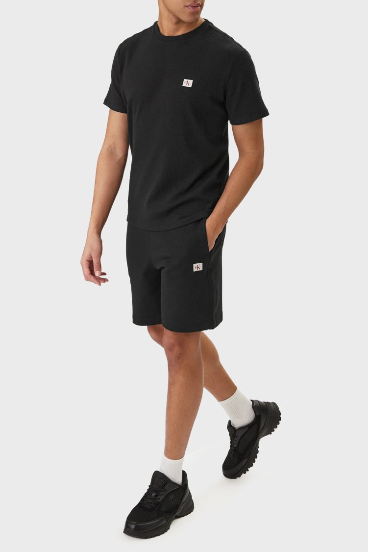 Calvin Klein Pamuklu Relaxed Fit Logolu Normal Bel LV04RF282GUB1 Erkek Short LV04RF282G UB1 SİYAH - Calvin Klein (1)