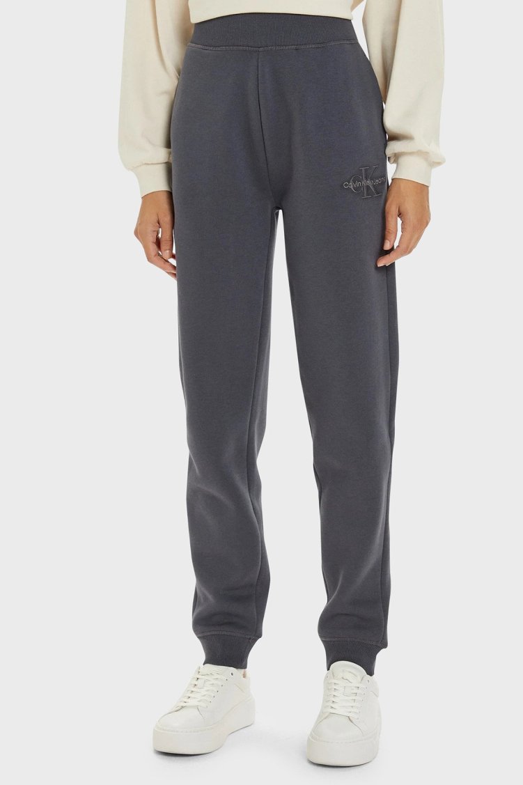 Calvin Klein Pamuklu Relaxed Fit Yüksek Bel Lastikli Paça Jogger J20J223590BAN Kadın Pantolon J20J223590 BAN ANTRASİT - Calvin Klein