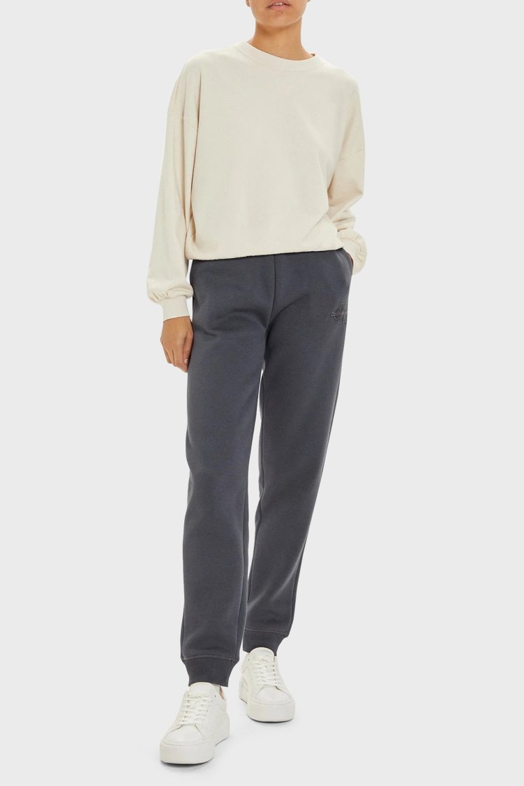 Calvin Klein Pamuklu Relaxed Fit Yüksek Bel Lastikli Paça Jogger J20J223590BAN Kadın Pantolon J20J223590 BAN ANTRASİT - Calvin Klein (1)
