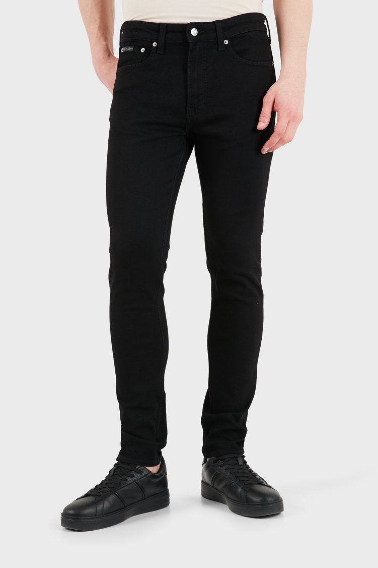 Calvin Klein Pamuklu Skinny Fit Dar Paça Jeans LV04RF737GJW4 Erkek Kot Pantolon LV04RF737G JW4 SİYAH - Calvin Klein