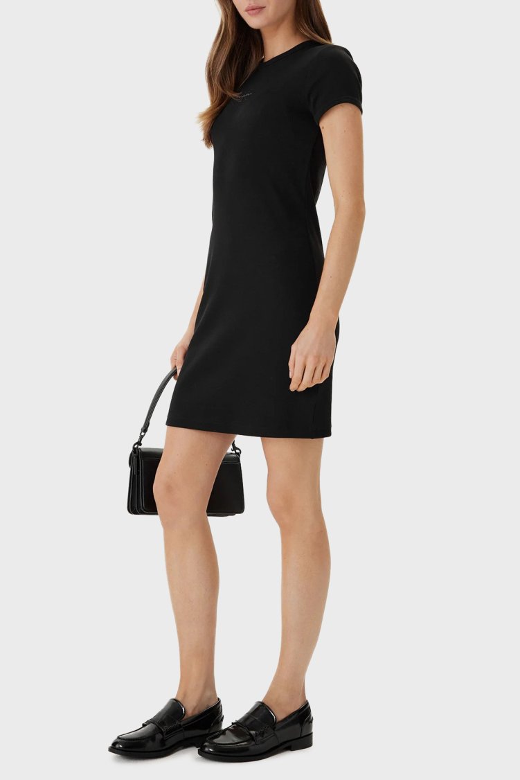 Calvin Klein Pamuklu Slim Fit Logolu Mini LV047F241GUB1 Kadın Elbise LV047F241G UB1 SİYAH - Calvin Klein (1)