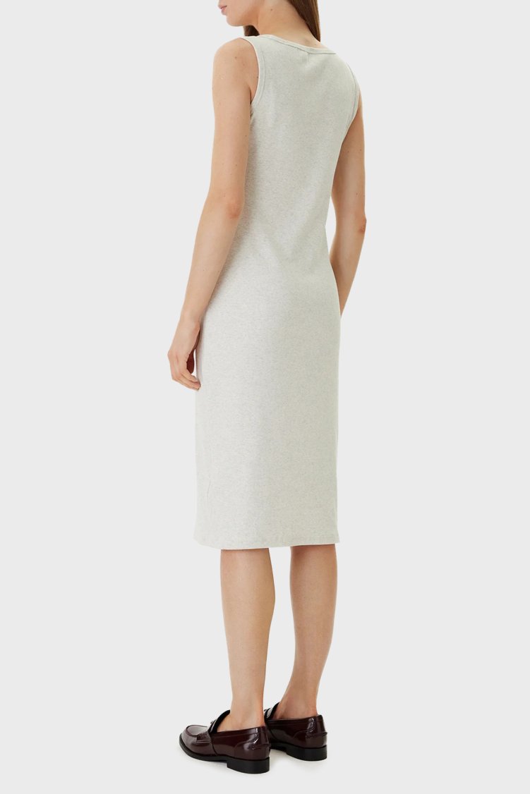 Calvin Klein Pamuklu Slim Fit Logolu Yuvarlak Yaka LV047F257GP4P Bayan Elbise LV047F257G P4P GRİ - Calvin Klein (1)
