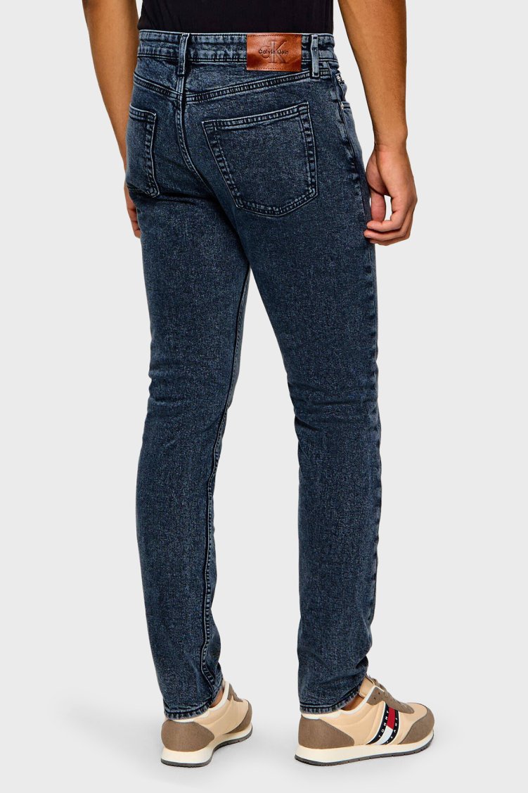 Calvin Klein Pamuklu Slim Fit Normal Bel Dar Paça Jeans Erkek Kot Pantolon LV04RH730G 8BO Lacivert - Calvin Klein (1)