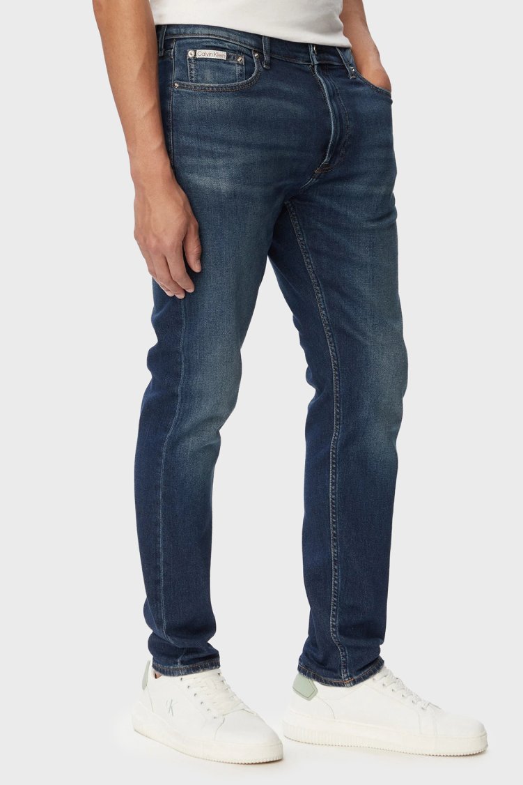 Calvin Klein Pamuklu Slim Fit Normal Bel Jeans LV04RG900G4G5 Erkek Kot Pantolon LV04RG900G 4G5 LACİVERT - Calvin Klein