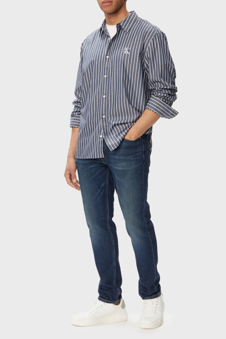 Calvin Klein Pamuklu Slim Fit Normal Bel Jeans LV04RG900G4G5 Erkek Kot Pantolon LV04RG900G 4G5 LACİVERT - Calvin Klein (1)