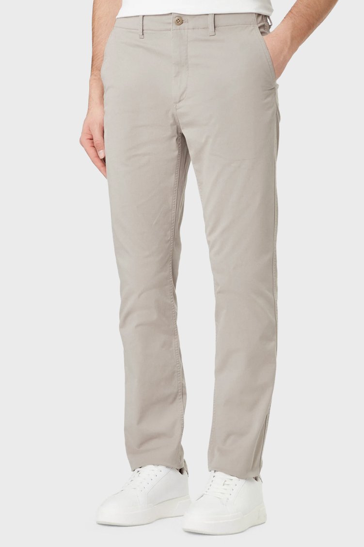 Calvin Klein Pamuklu Slim Fit Normal Bel LV04RF618GRAK Erkek Pantolon LV04RF618G RAK BEJ - Calvin Klein