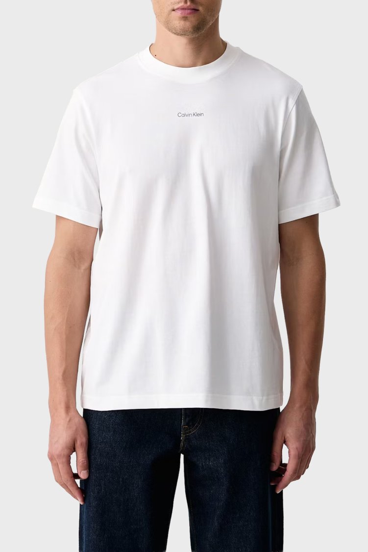 Calvin Klein Regular Fit Bisiklet Yaka T-Shirt LV04RH821GYAF Erkek T Shirt LV04RH821G YAF Beyaz - Calvin Klein