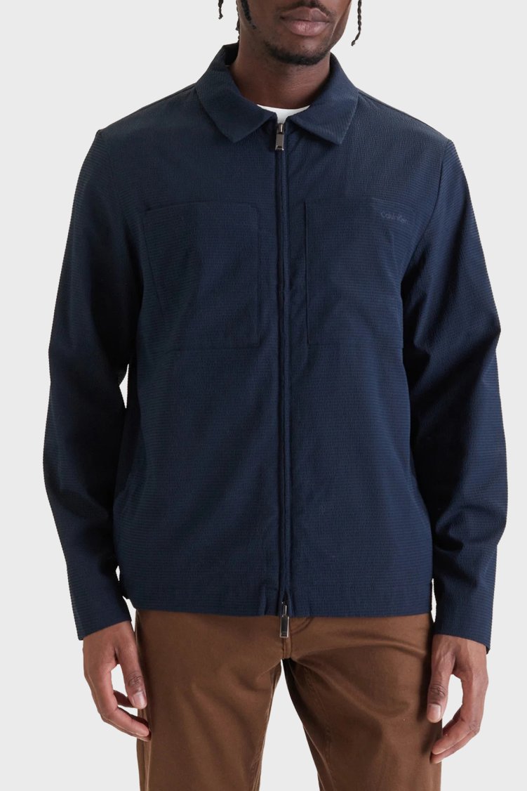 Calvin Klein Regular Fit Göğüs Cepli Fermuarlı LV04LF424GCEF Erkek Ceket LV04LF424G CEF LACİVERT - Calvin Klein