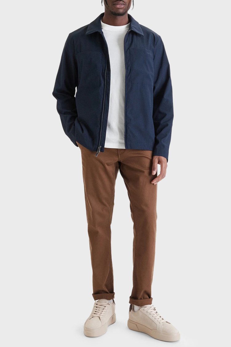 Calvin Klein Regular Fit Göğüs Cepli Fermuarlı LV04LF424GCEF Erkek Ceket LV04LF424G CEF LACİVERT - Calvin Klein (1)