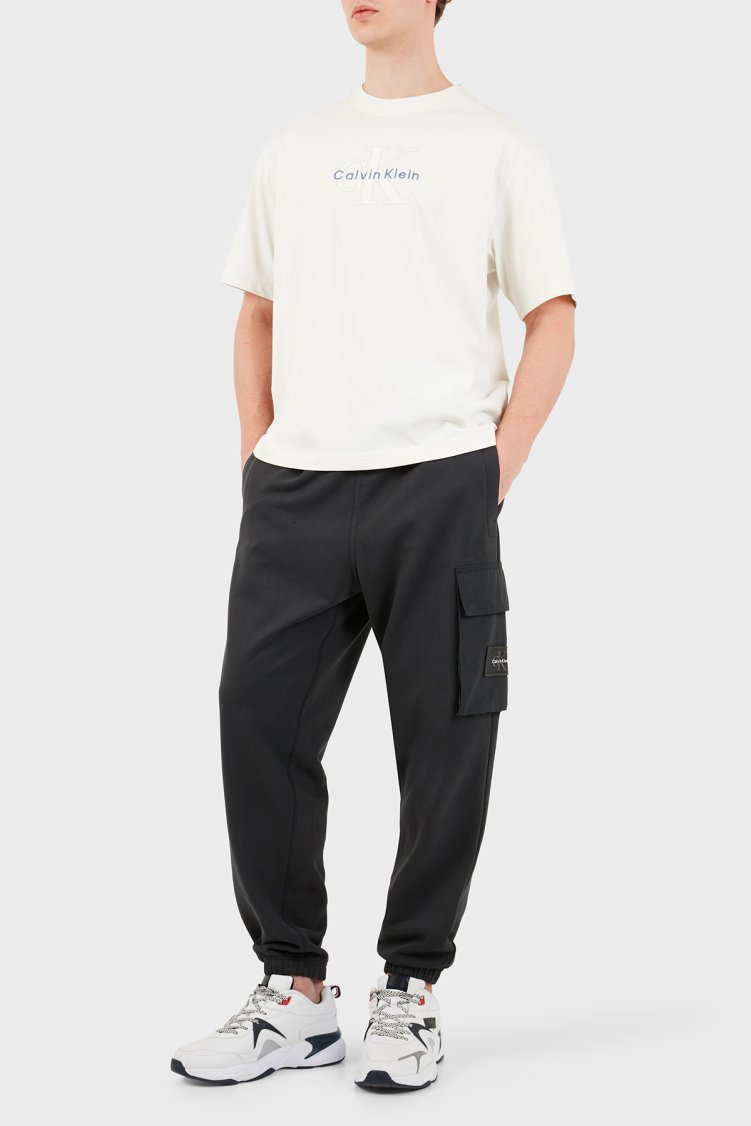 Calvin Klein Regular Fit Logolu Kargo Cepli LV04RJ204G8MN Erkek Pantolon LV04RJ204G 8MN Antrasit - Calvin Klein (1)