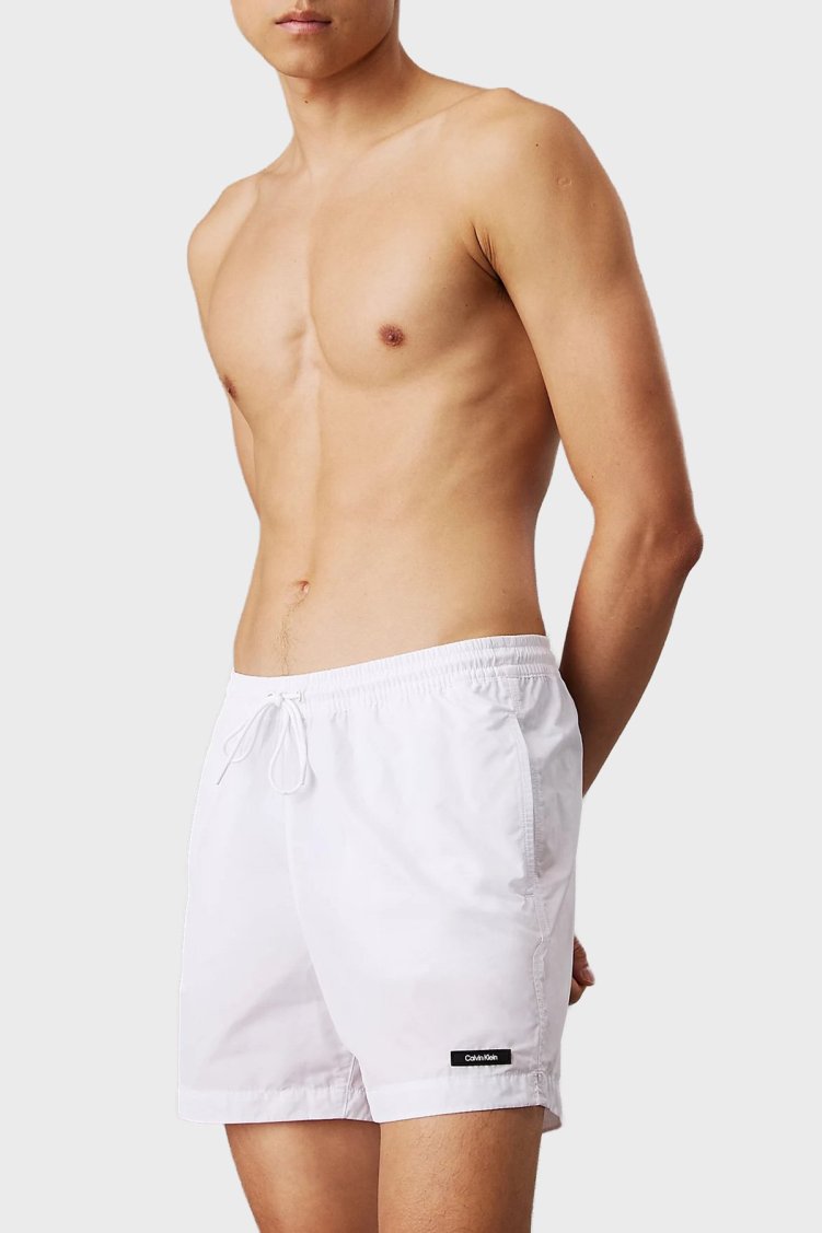 Calvin Klein Regular Fit Normal Bel Hızlı Kuruyan KM0KM01111YAA Erkek Mayo Short KM0KM01111 YAA BEYAZ - Calvin Klein