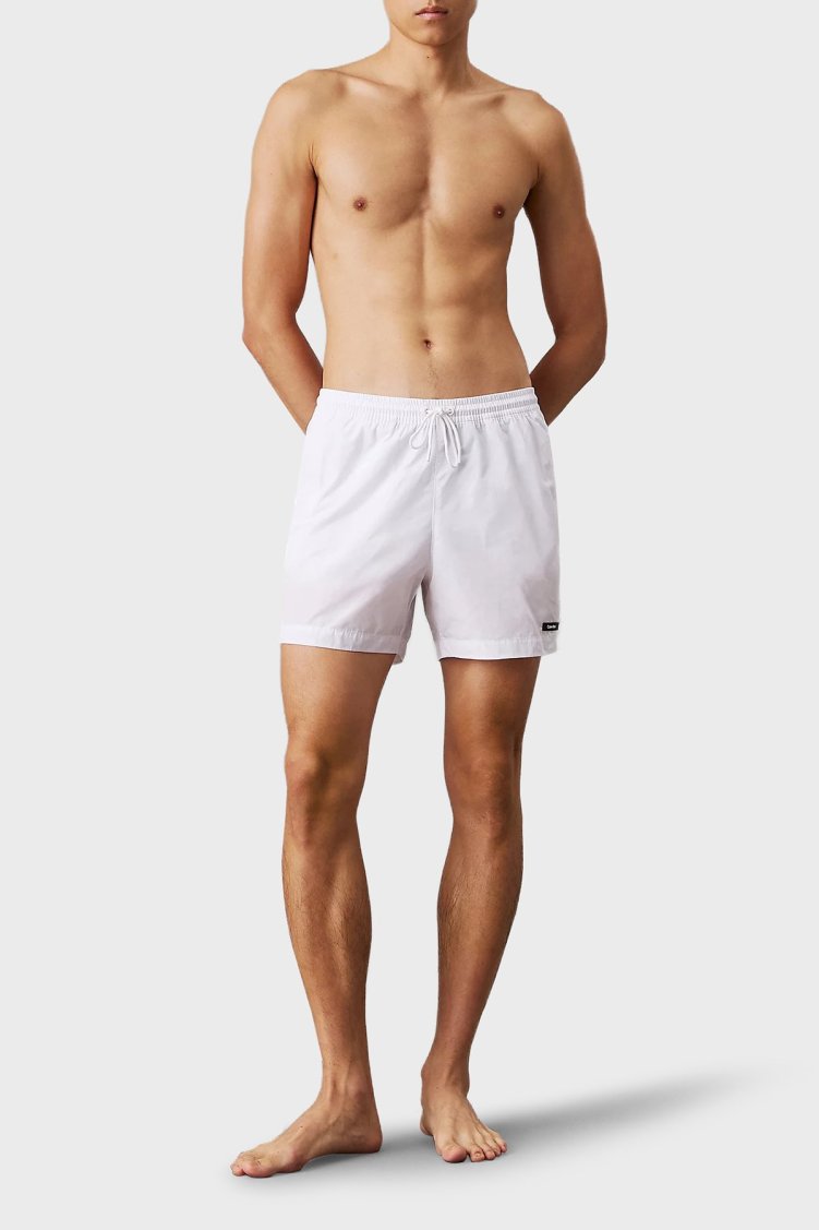 Calvin Klein Regular Fit Normal Bel Hızlı Kuruyan KM0KM01111YAA Erkek Mayo Short KM0KM01111 YAA BEYAZ - Calvin Klein (1)